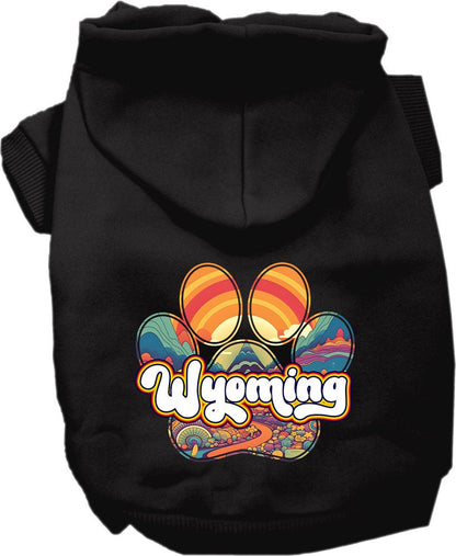 Pet Dog & Cat Screen Printed Hoodie for Small to Medium Pets (Sizes XS-XL), "Wyoming Groovy Summit"