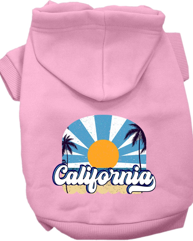 Pet Dog & Cat Screen Printed Hoodie for Small to Medium Pets (Sizes XS-XL), "California Coast"