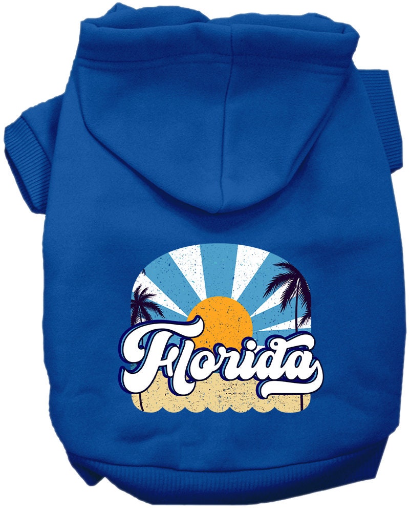 Pet Dog & Cat Screen Printed Hoodie for Small to Medium Pets (Sizes XS-XL), "Florida Coast"