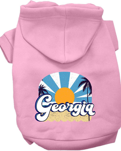 Pet Dog & Cat Screen Printed Hoodie for Small to Medium Pets (Sizes XS-XL), "Georgia Coast"