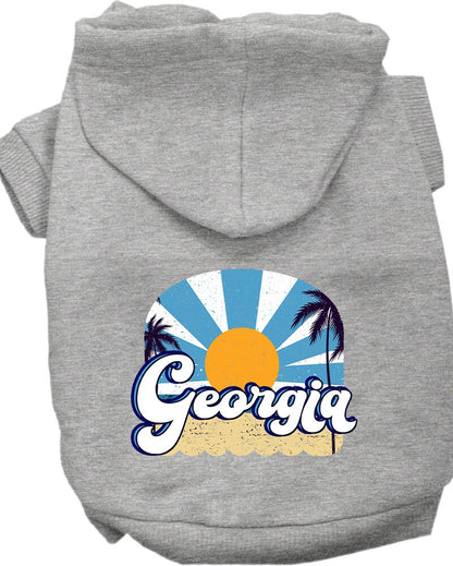 Pet Dog & Cat Screen Printed Hoodie for Medium to Large Pets (Sizes 2XL-6XL), "Georgia Coast"