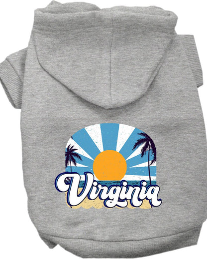 Pet Dog & Cat Screen Printed Hoodie for Medium to Large Pets (Sizes 2XL-6XL), "Virginia Coast"