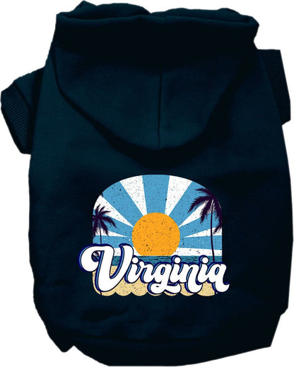 Pet Dog & Cat Screen Printed Hoodie for Medium to Large Pets (Sizes 2XL-6XL), "Virginia Coast"