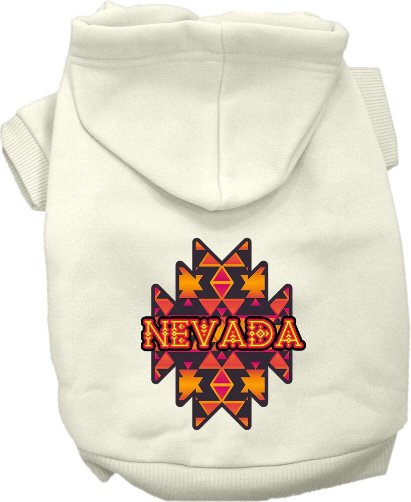 Pet Dog & Cat Screen Printed Hoodie for Medium to Large Pets (Sizes 2XL-6XL), "Nevada Navajo Tribal"