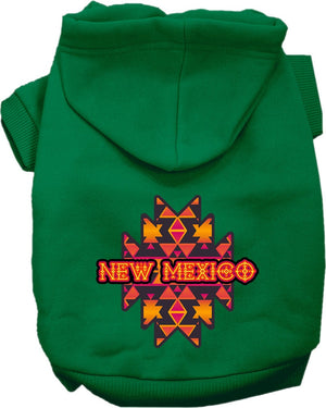 Pet Dog & Cat Screen Printed Hoodie for Small to Medium Pets (Sizes XS-XL), "New Mexico Navajo Tribal"