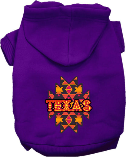 Pet Dog & Cat Screen Printed Hoodie for Medium to Large Pets (Sizes 2XL-6XL), "Texas Navajo Tribal"