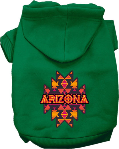 Pet Dog & Cat Screen Printed Hoodie for Small to Medium Pets (Sizes XS-XL), "Arizona Navajo Tribal"