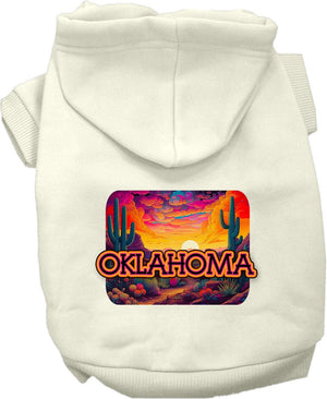 Pet Dog & Cat Screen Printed Hoodie for Small to Medium Pets (Sizes XS-XL), "Oklahoma Neon Desert"