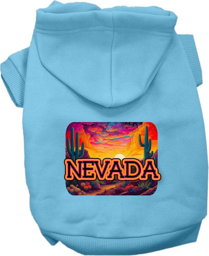 Pet Dog & Cat Screen Printed Hoodie for Small to Medium Pets (Sizes XS-XL), "Nevada Neon Desert"