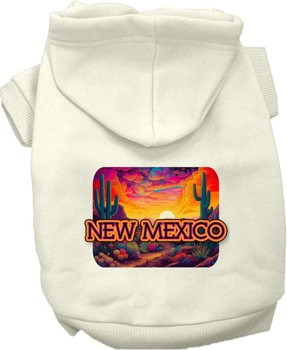 Pet Dog & Cat Screen Printed Hoodie for Small to Medium Pets (Sizes XS-XL), "New Mexico Neon Desert"