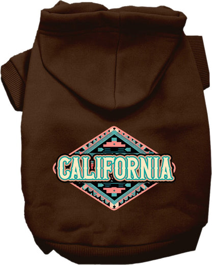 Pet Dog & Cat Screen Printed Hoodie for Small to Medium Pets (Sizes XS-XL), "California Peach Aztec"