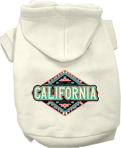 Pet Dog & Cat Screen Printed Hoodie for Small to Medium Pets (Sizes XS-XL), "California Peach Aztec"