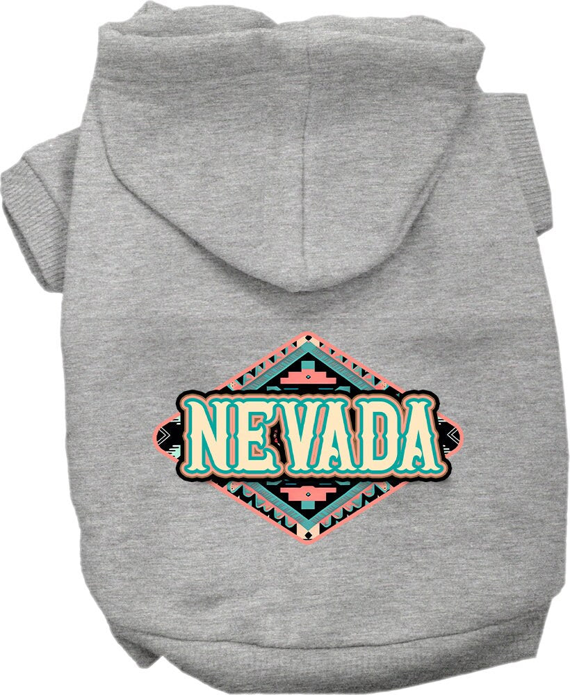 Pet Dog & Cat Screen Printed Hoodie for Small to Medium Pets (Sizes XS-XL), "Nevada Peach Aztec"