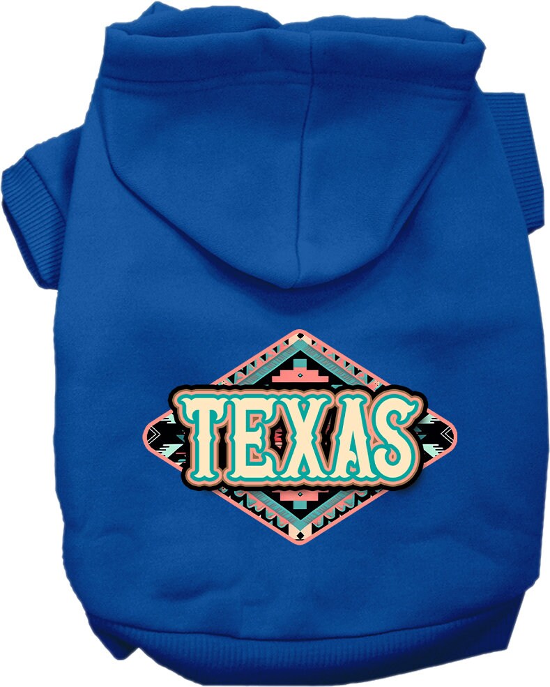 Pet Dog & Cat Screen Printed Hoodie for Small to Medium Pets (Sizes XS-XL), "Texas Peach Aztec"