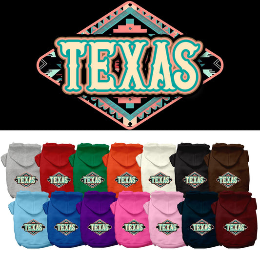 Pet Dog & Cat Screen Printed Hoodie for Small to Medium Pets (Sizes XS-XL), &quot;Texas Peach Aztec&quot;