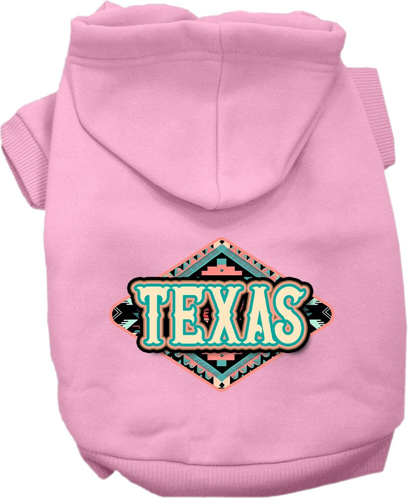 Pet Dog & Cat Screen Printed Hoodie for Small to Medium Pets (Sizes XS-XL), "Texas Peach Aztec"