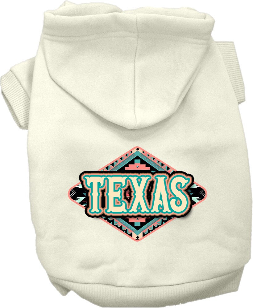 Pet Dog & Cat Screen Printed Hoodie for Medium to Large Pets (Sizes 2XL-6XL), "Texas Peach Aztec"