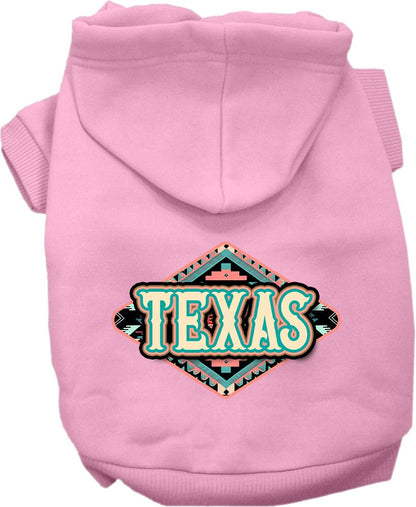 Pet Dog & Cat Screen Printed Hoodie for Medium to Large Pets (Sizes 2XL-6XL), "Texas Peach Aztec"