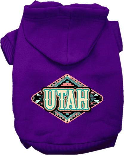 Pet Dog & Cat Screen Printed Hoodie for Small to Medium Pets (Sizes XS-XL), "Utah Peach Aztec"