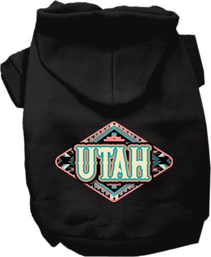 Pet Dog & Cat Screen Printed Hoodie for Small to Medium Pets (Sizes XS-XL), "Utah Peach Aztec"