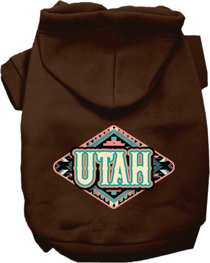 Pet Dog & Cat Screen Printed Hoodie for Small to Medium Pets (Sizes XS-XL), "Utah Peach Aztec"