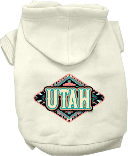 Pet Dog & Cat Screen Printed Hoodie for Small to Medium Pets (Sizes XS-XL), "Utah Peach Aztec"