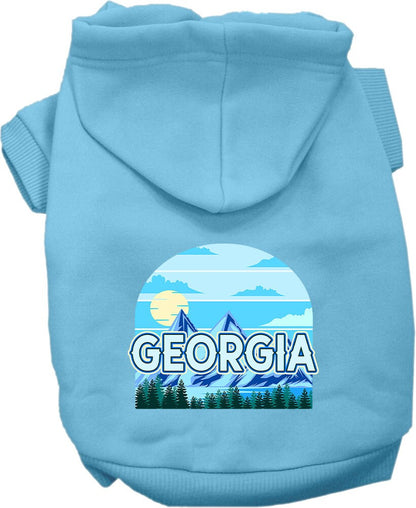 Pet Dog & Cat Screen Printed Hoodie for Small to Medium Pets (Sizes XS-XL), "Georgia Trailblazer"