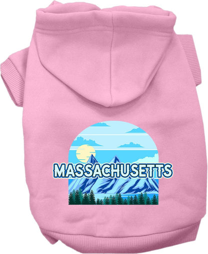 Pet Dog & Cat Screen Printed Hoodie for Small to Medium Pets (Sizes XS-XL), "Massachusetts Trailblazer"