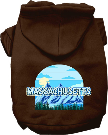 Pet Dog & Cat Screen Printed Hoodie for Small to Medium Pets (Sizes XS-XL), "Massachusetts Trailblazer"