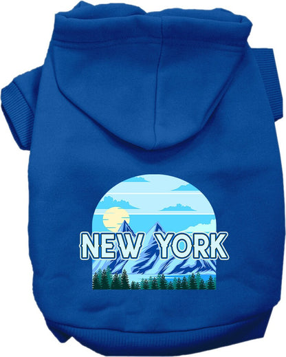 Pet Dog & Cat Screen Printed Hoodie for Medium to Large Pets (Sizes 2XL-6XL), "New York Trailblazer"