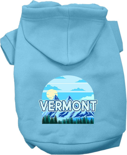 Pet Dog & Cat Screen Printed Hoodie for Small to Medium Pets (Sizes XS-XL), "Vermont Trailblazer"