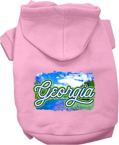 Pet Dog & Cat Screen Printed Hoodie for Small to Medium Pets (Sizes XS-XL), "Georgia Summer"