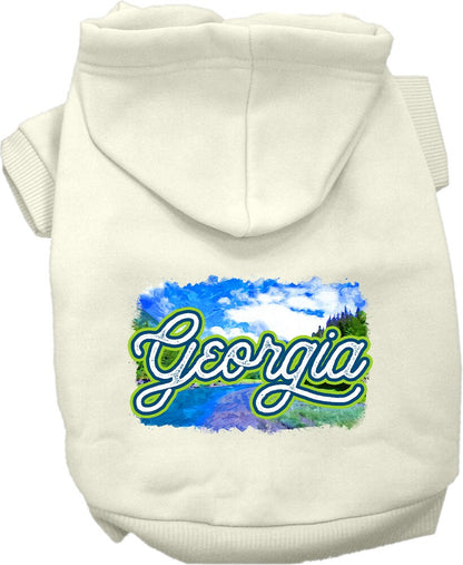 Pet Dog & Cat Screen Printed Hoodie for Medium to Large Pets (Sizes 2XL-6XL), "Georgia Summer"