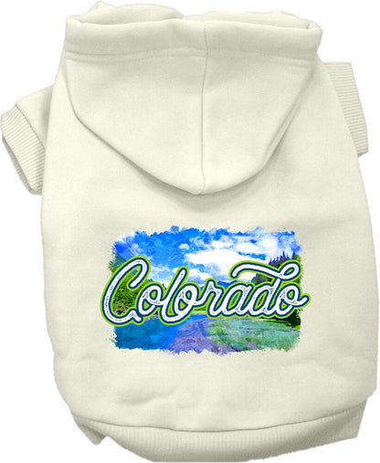 Pet Dog & Cat Screen Printed Hoodie for Medium to Large Pets (Sizes 2XL-6XL), "Colorado Summer"