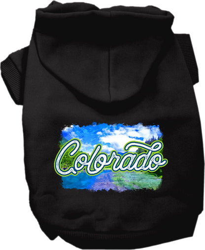 Pet Dog & Cat Screen Printed Hoodie for Small to Medium Pets (Sizes XS-XL), "Colorado Summer"