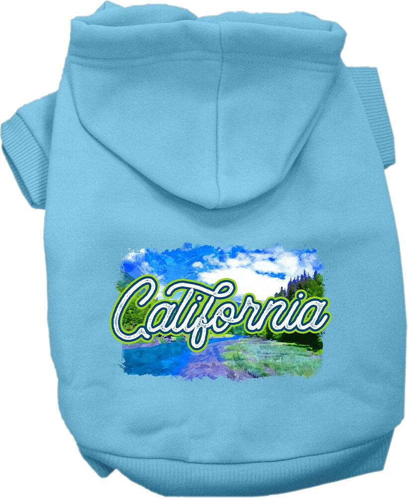 Pet Dog & Cat Screen Printed Hoodie for Medium to Large Pets (Sizes 2XL-6XL), "California Summer"