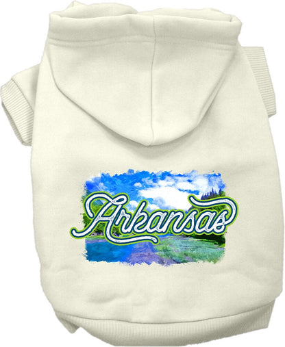 Pet Dog & Cat Screen Printed Hoodie for Medium to Large Pets (Sizes 2XL-6XL), "Arkansas Summer"