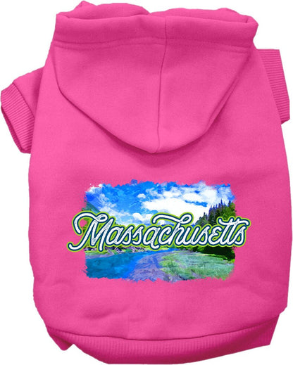 Pet Dog & Cat Screen Printed Hoodie for Small to Medium Pets (Sizes XS-XL), "Massachusetts Summer"