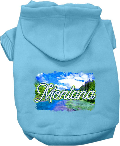 Pet Dog & Cat Screen Printed Hoodie for Small to Medium Pets (Sizes XS-XL), "Montana Summer"