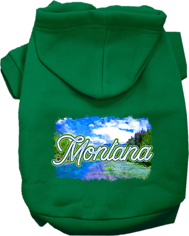 Pet Dog & Cat Screen Printed Hoodie for Medium to Large Pets (Sizes 2XL-6XL), "Montana Summer"