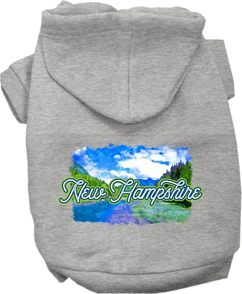 Pet Dog & Cat Screen Printed Hoodie for Small to Medium Pets (Sizes XS-XL), "New Hampshire Summer"