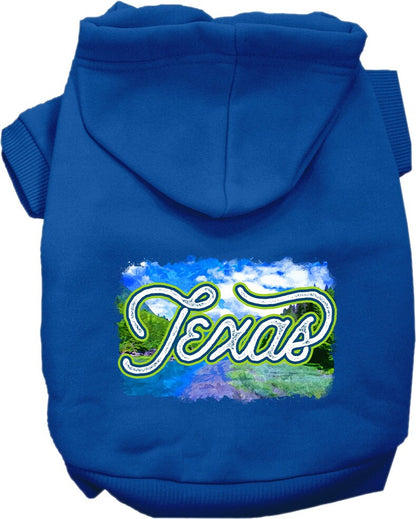 Pet Dog & Cat Screen Printed Hoodie for Medium to Large Pets (Sizes 2XL-6XL), "Texas Summer"