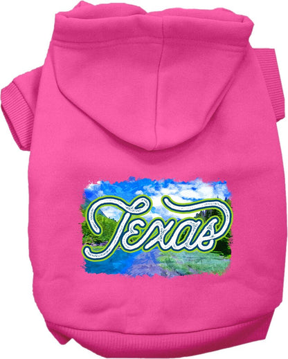 Pet Dog & Cat Screen Printed Hoodie for Medium to Large Pets (Sizes 2XL-6XL), "Texas Summer"