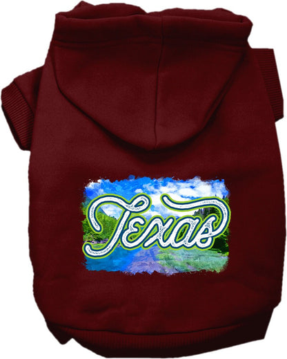 Pet Dog & Cat Screen Printed Hoodie for Medium to Large Pets (Sizes 2XL-6XL), "Texas Summer"