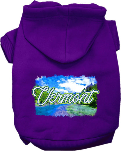 Pet Dog & Cat Screen Printed Hoodie for Medium to Large Pets (Sizes 2XL-6XL), "Vermont Summer"