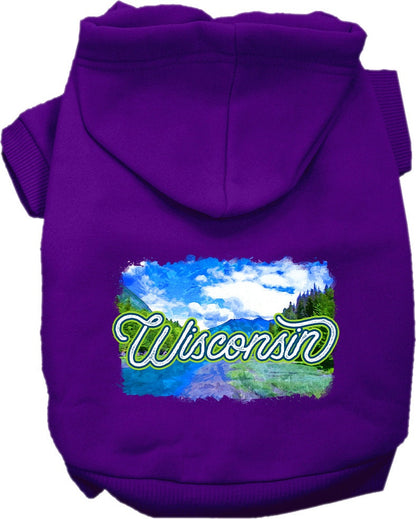 Pet Dog & Cat Screen Printed Hoodie for Medium to Large Pets (Sizes 2XL-6XL), "Wisconsin Summer"