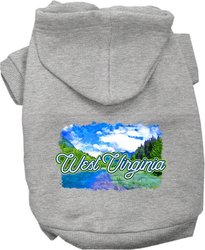 Pet Dog & Cat Screen Printed Hoodie for Small to Medium Pets (Sizes XS-XL), "West Virginia Summer"