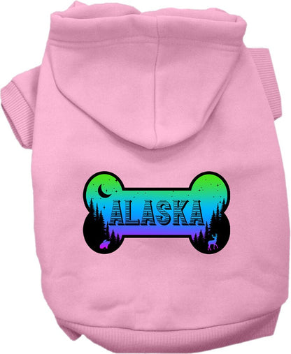 Pet Dog & Cat Screen Printed Hoodie for Medium to Large Pets (Sizes 2XL-6XL), "Alaska Mountain Shades"