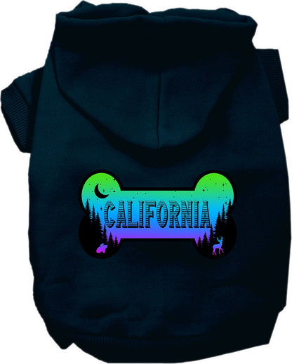 Pet Dog & Cat Screen Printed Hoodie for Small to Medium Pets (Sizes XS-XL), "California Mountain Shades"