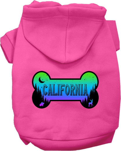 Pet Dog & Cat Screen Printed Hoodie for Small to Medium Pets (Sizes XS-XL), "California Mountain Shades"